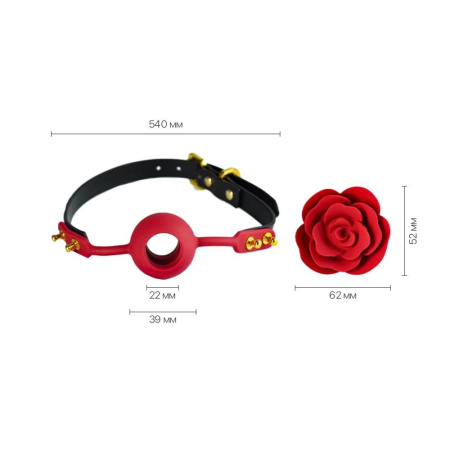 Роскошный кляп в виде розы Zalo - Rose Ball Gag, двойное использование || 