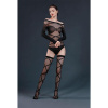 Комплект: боди и чулки Moonlight Model 06 XS-L Black, длинные рукава, рисунок в виде лифа, силуэтный