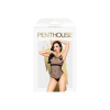 Боди Penthouse Enjoy The Moment XL Black, крупная сетка, плотная вставка под грудью || 