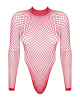 Сетчатый бодистокинг с длинным рукавом Obsessive B126 teddy red XL/XXL, красный || 