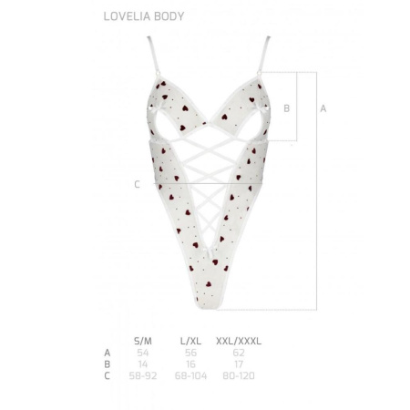 Эротическое боди с рисунком LOVELIA BODY white L/XL - Passion || 