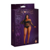 Сетчатое боди со стразами Moonlight Plus Model 09 XL-XXXL Black, открытые плечи || 