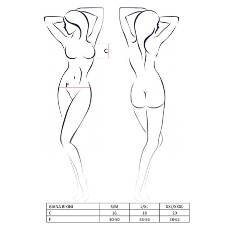 Комплект белья GIANA BIKINI white XXL/XXXL - Passion: полупрозрачные лиф и трусики с бантиками || 