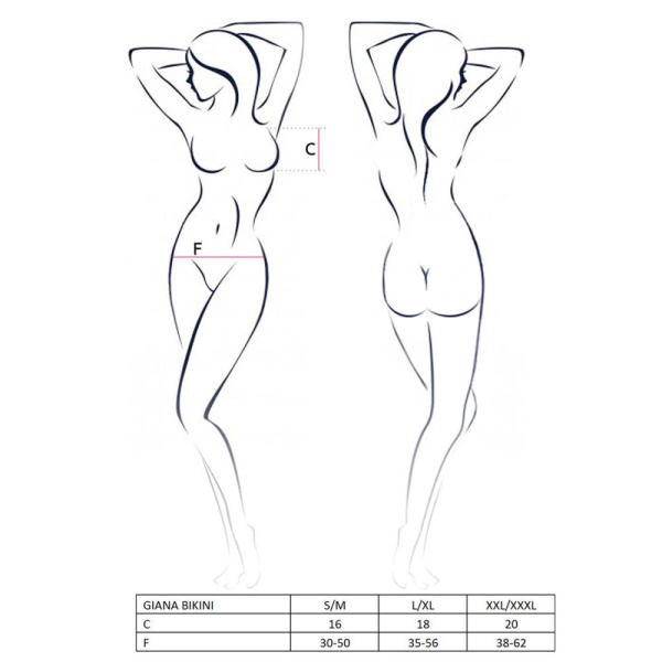 Комплект белья GIANA BIKINI white XXL/XXXL - Passion: полупрозрачные лиф и трусики с бантиками
