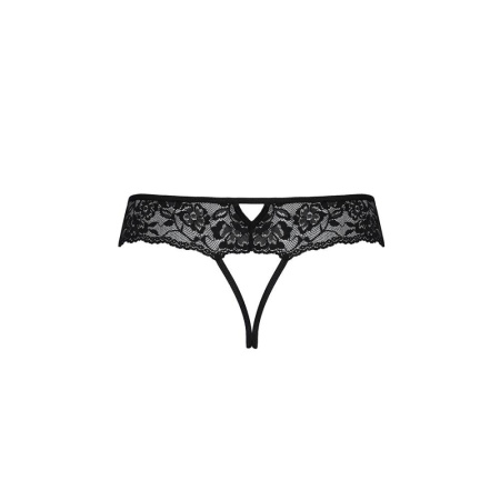 Кружевные стринги с доступом Senia Thong black L/XL - Passion || 