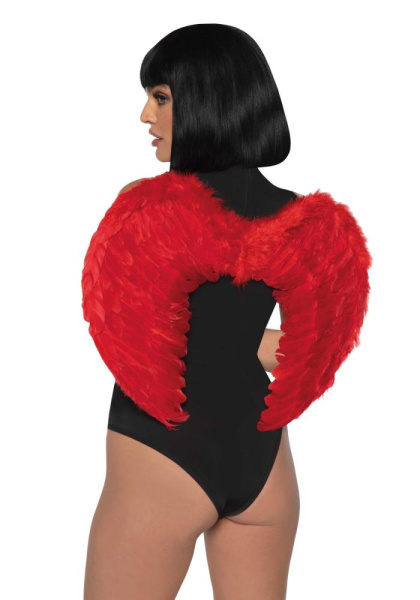 Крылья дьяволицы Leg Avenue devil wings Red, настоящие перья
