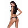 Комплект белья DEBRA SET black S/M - Passion Exclusive: стрэпы: топ с декольте, трусики || 