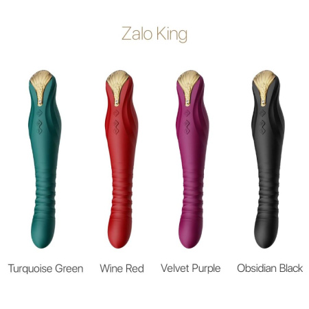 Смартвибратор-пульсатор Zalo — King Velvet Purple, кристалл Swarovski || 