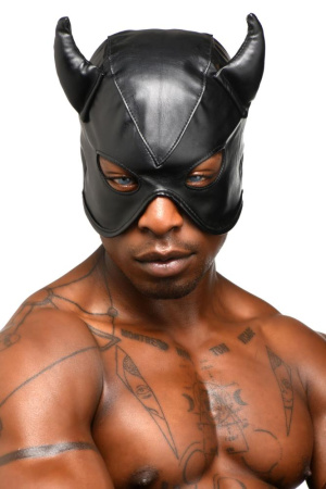 Маска Master Series Dungeon Demon Bondage Mask with Horns - Black || 