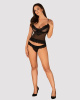 Полупрозрачный набор с украшениями Obsessive Ivannes top & thong 2XL/3XL, черный, топ и танга || 