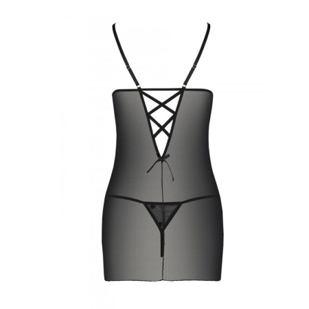 Сорочка с вырезами на груди + стринги LOVELIA CHEMISE black S/M - Passion || 