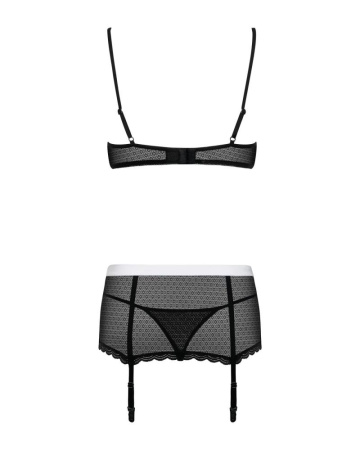 Эротический костюм горничной Obsessive Maidme set 5pcs L/XL, бюстгальтер, пояс с фартуком, чулки, ст || 