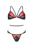 Комплект белья Passion PEONIA SET L/XL red, бра, трусики || 