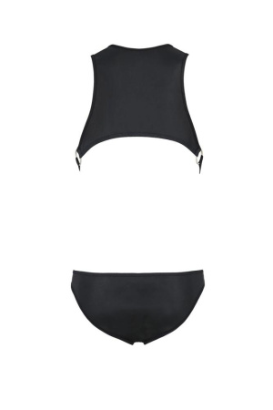 Мужское кожаное боди Passion 056 Adam S/M Black, заклепки || 