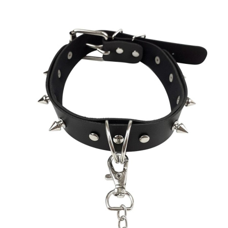 Ошейник с шипами и поводком Art of Sex - Collar Spikes and Leash || 