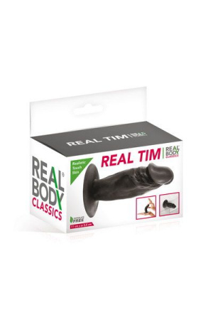 Фаллоимитатор Real Body - Real Tim Black, TPE, диаметр 3,4см || 