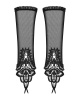 Сетчатые митенки с кружевом Obsessive Luiza mittens One size, черные || 