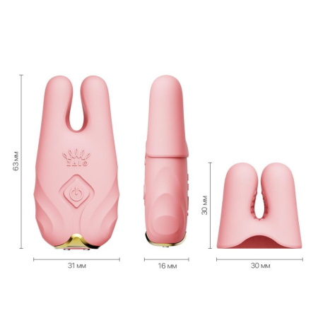 Смарт-вибратор для груди Zalo - Nave Coral Pink, пульт ДУ, работа через приложение || 
