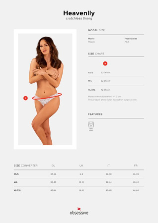 Кружевные танга с доступом Obsessive Heavenlly crotchless thong  M/L, с доступом || 