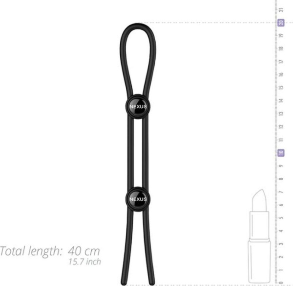 Эрекционное кольцо Nexus FORGE Double Adjustable Lasso - Black