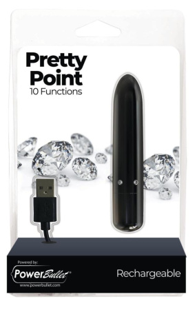 Вибропуля PowerBullet - Pretty Point Rechargeable Bullet Black || 