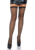 Чулки-сетка со швом сзади Leg Avenue Bow back seam thigh highs One size Black, атласный бант || 