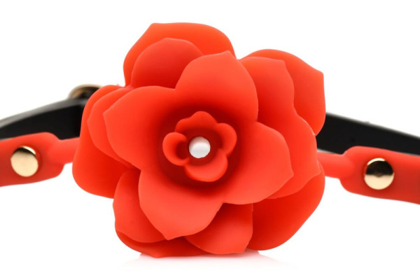 Кляп Master Series Blossom Silicone Rose Gag - Red