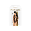 Боди Penthouse Devils Advocate XL Black, вырез на животике, имитация плетения || 