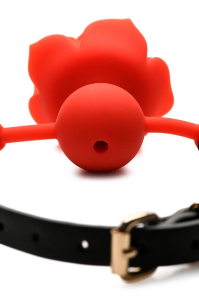 Кляп Master Series Blossom Silicone Rose Gag - Red