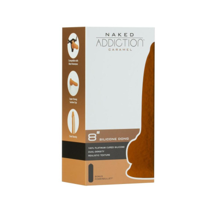 Фаллоимитатор ADDICTION Dual Density Silicone Dildo Caramel 8″, присоска, диаметр 4,3 см, вибропуля || 