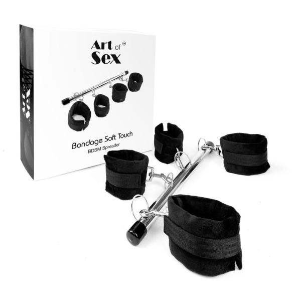 Колодка-распорка для рук и ног Art of Sex - Bondage  Soft Touch BDSM Spreader , цвет черный