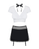 Эротический костюм секретарши Obsessive Secretary suit 5pcs black L/XL, черно-белый, топ, юбка, стри || 