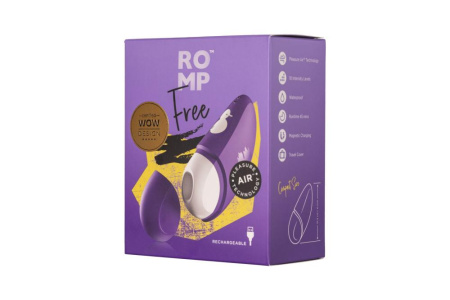 Вакуумный клиторальный стимулятор Romp Free, дорожный чехол, 10 уровней интенсивности || 