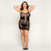 Сетчатое платье с бабочками JSY «Сексапильная Эмили» Plus Size, Black, имитация шнуровки, кружево || 