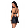 Бэби-долл из эко-кожи и кружева Loona Chemise black XXL/XXXL - Passion || 