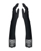 Высокие перчатки с камнями и кружевом Obsessive Miamor gloves, black