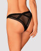 Кружевные трусики с заниженной талией Obsessive Estiqua panties XS/S, black || 