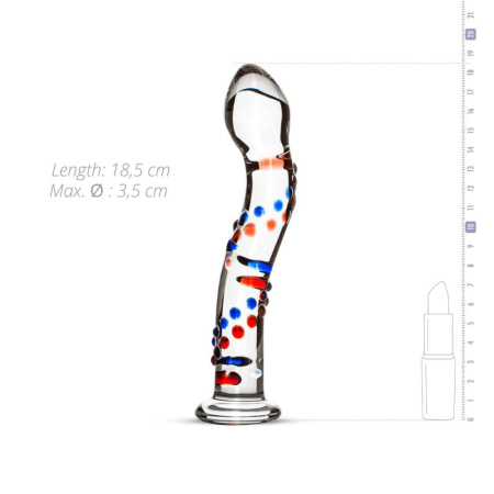 Стеклянный дилдо с изгибами и рисунком Gildo Glass Dildo No. 3 || 
