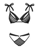 Полупрозрачный эротический комплект Obsessive Obsessivia 2pcs set black L/XL, бюстгальтер и трусики, || 