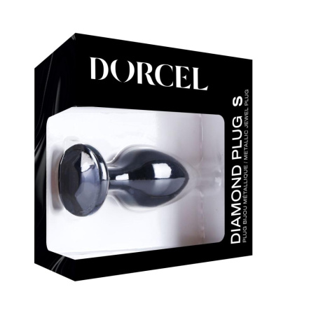 Металлическая анальная пробка с кристаллом Dorcel Diamond Plug Black S || 