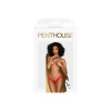 Трусики-тонг Penthouse Dangerous Darling S/M Red, кружево, высокая посадка, вырез спереди, бантик || 