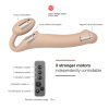 Безремневой страпон с вибрацией Strap-On-Me Vibrating Flesh M, диаметр 3,3см, пульт ДУ, регулируемый || 