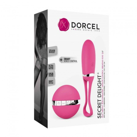 Виброяйцо Dorcel Secret Delight Magenta с пультом ДУ, с турборежимом и голосовым управлением || 