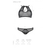 Комплект: бра, трусики с ажурным декором и открытым шагом Ursula Set black L/XL — Passion || 