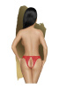 Трусики-тонг Penthouse Naughty Valentine M/L Red, кружево, открытый доступ к интимным зонам || 