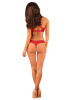 Комплект белья Obsessive Lacelove cupless 2-pcs set M/L Red, открытый доступ, открытая грудь || 