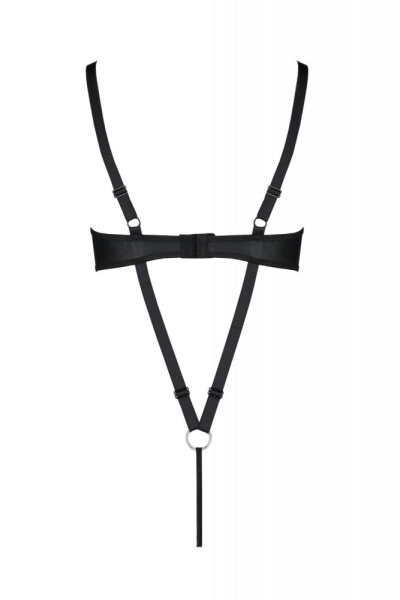 Боди из экокожи Passion Celine Body 4XL/5XL black, с доступом, открытый