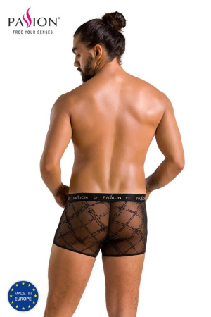 Мужские прозрачные боксеры Passion 032 Short James L/XL Black, сетка || 