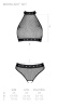 Белье с открытым доступом Passion MOONLIGHT SET L/XL black топ, стринги || 