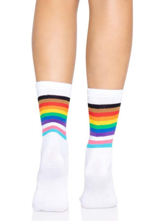 Носки женские в полоску Leg Avenue Pride crew socks Rainbow, 37–43 размер || 